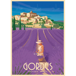 Affiche DOZ - Provence - Lavande et village