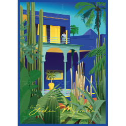 Affiche DOZ - Maroc - Marrakech - Les Jardins Majorelle - Yves Saint-Laurent