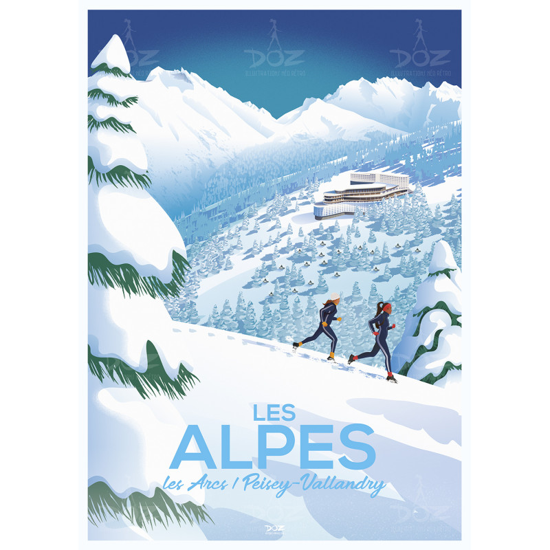 Poster DOZ - The Alps - Les Arcs - Défi d'Elles Poster DOZ - The Alps - Les Arcs - Défi d'Elles