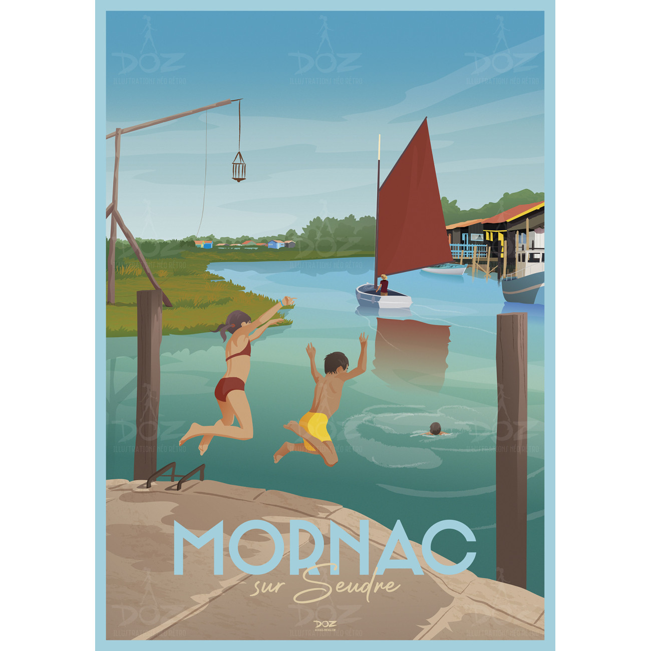 Affiche DOZ - Mornac-sur-Seudre - Le port Affiche DOZ - Mornac-sur-Seudre - Le port