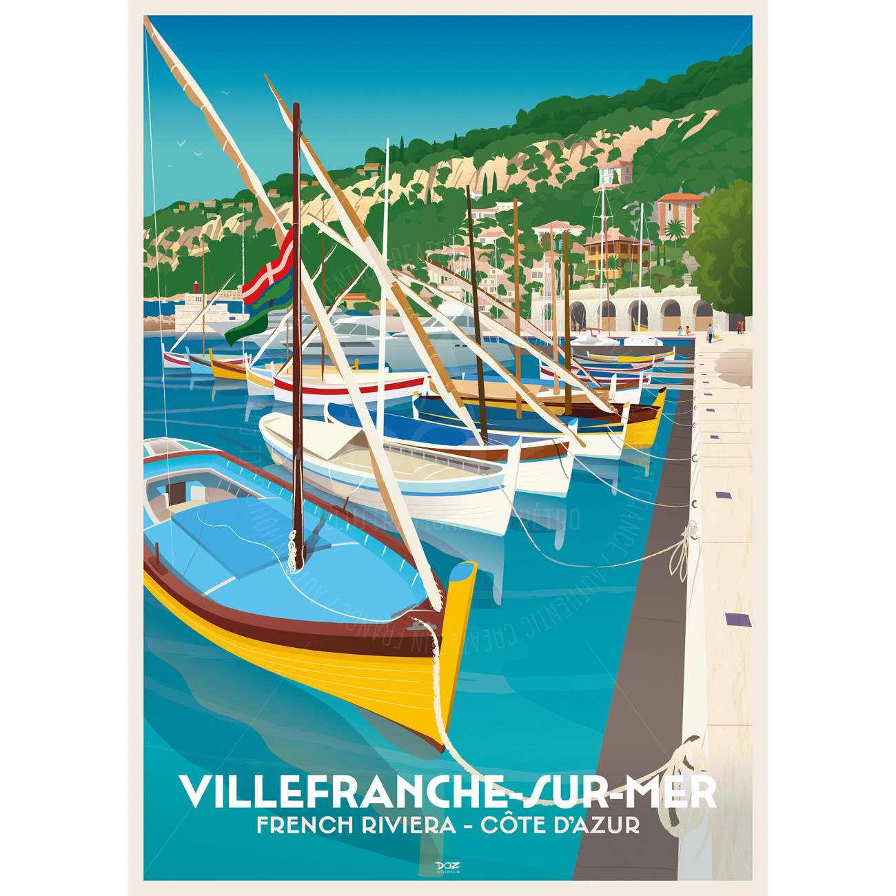 DOZ Poster - Villefranche-sur-mer - The Darse DOZ Poster - Villefranche-sur-mer - The Darse