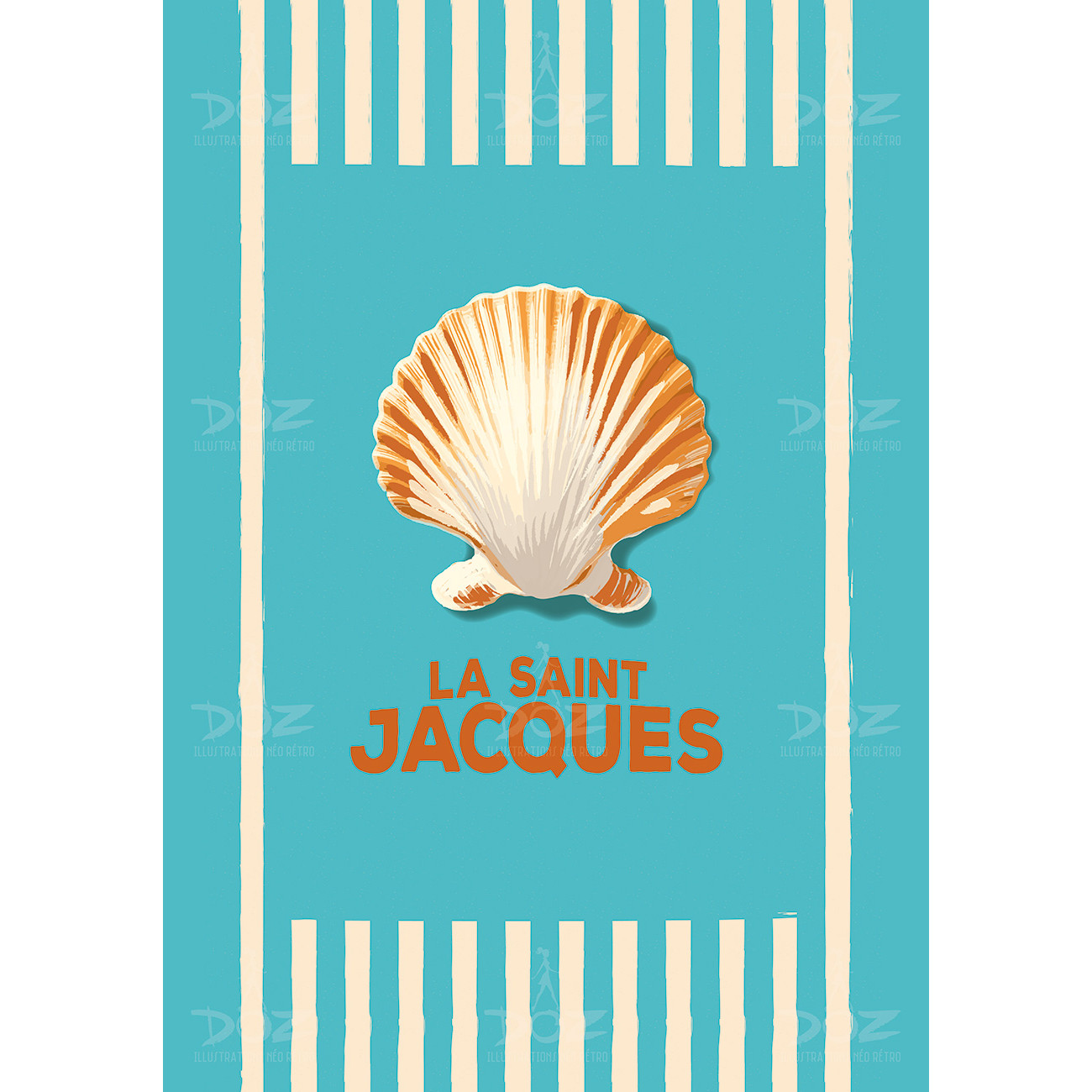 Affiche DOZ - Collection de la mer - la Saint-Jacques Affiche DOZ - Collection de la mer - la Saint-Jacques