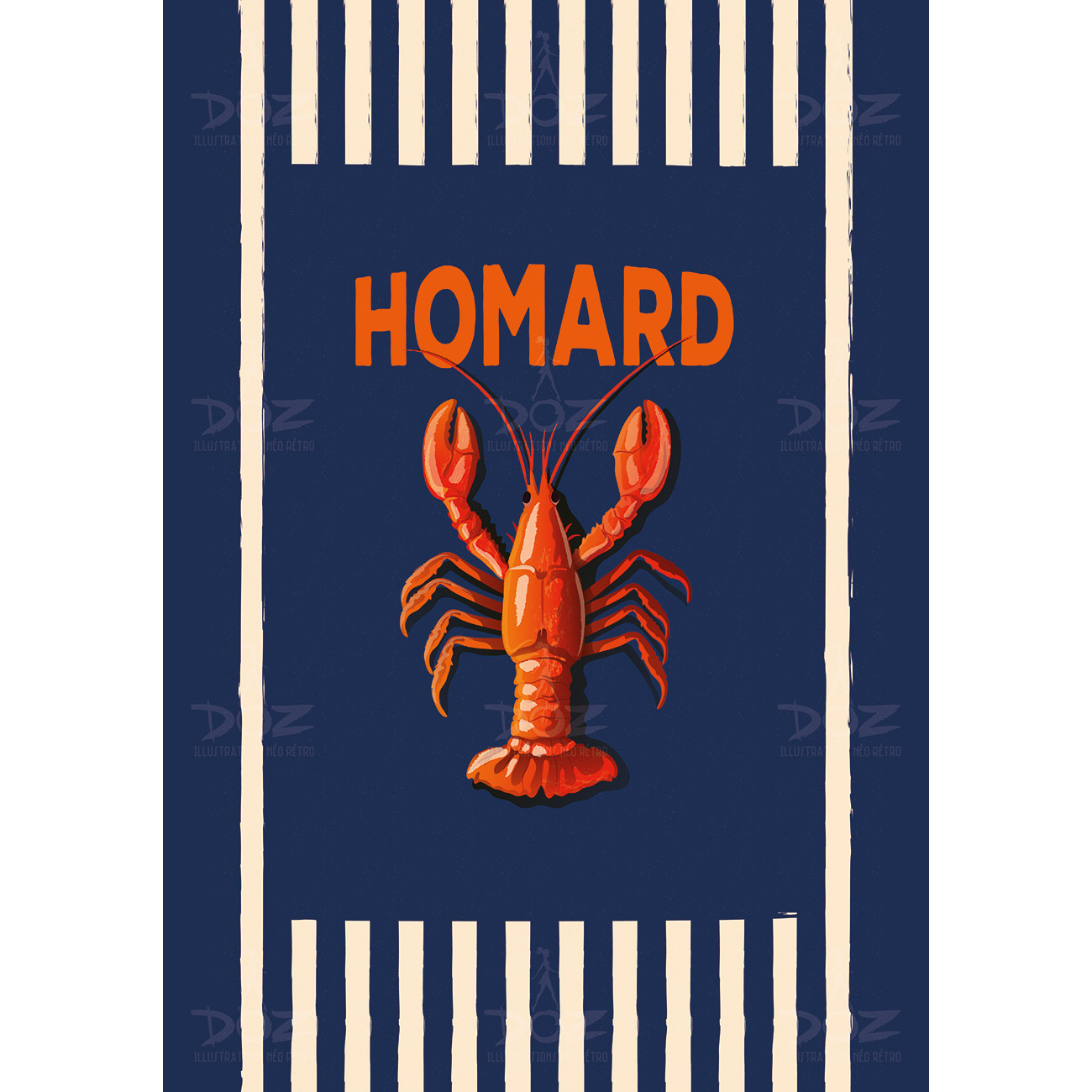 Affiche DOZ - Collection de la mer - Homard Affiche DOZ - Collection de la mer - Homard