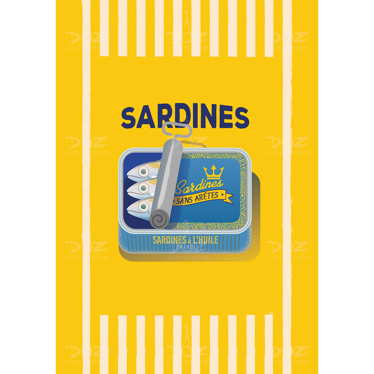 Affiche DOZ - Collection de la mer - Les Sardines Affiche DOZ - Collection de la mer - Les Sardines