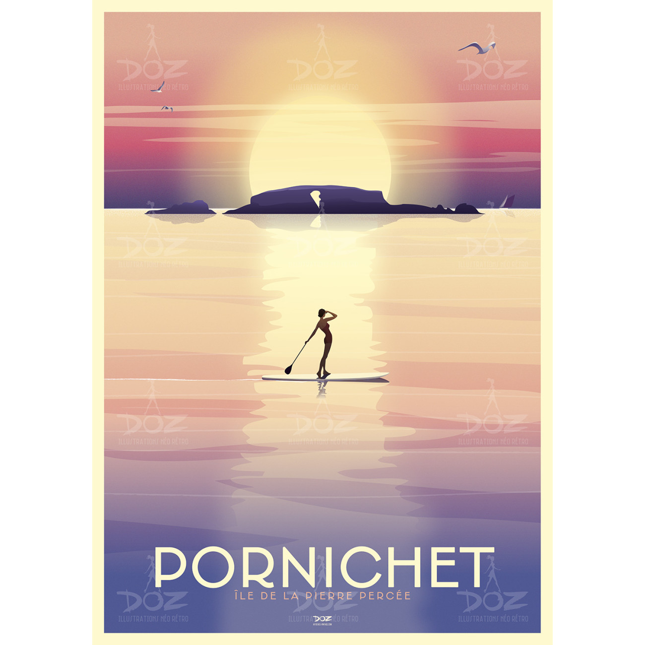 Affiche DOZ - Pornichet - Ile de la Pierre percée Affiche DOZ - Pornichet - Ile de la Pierre percée