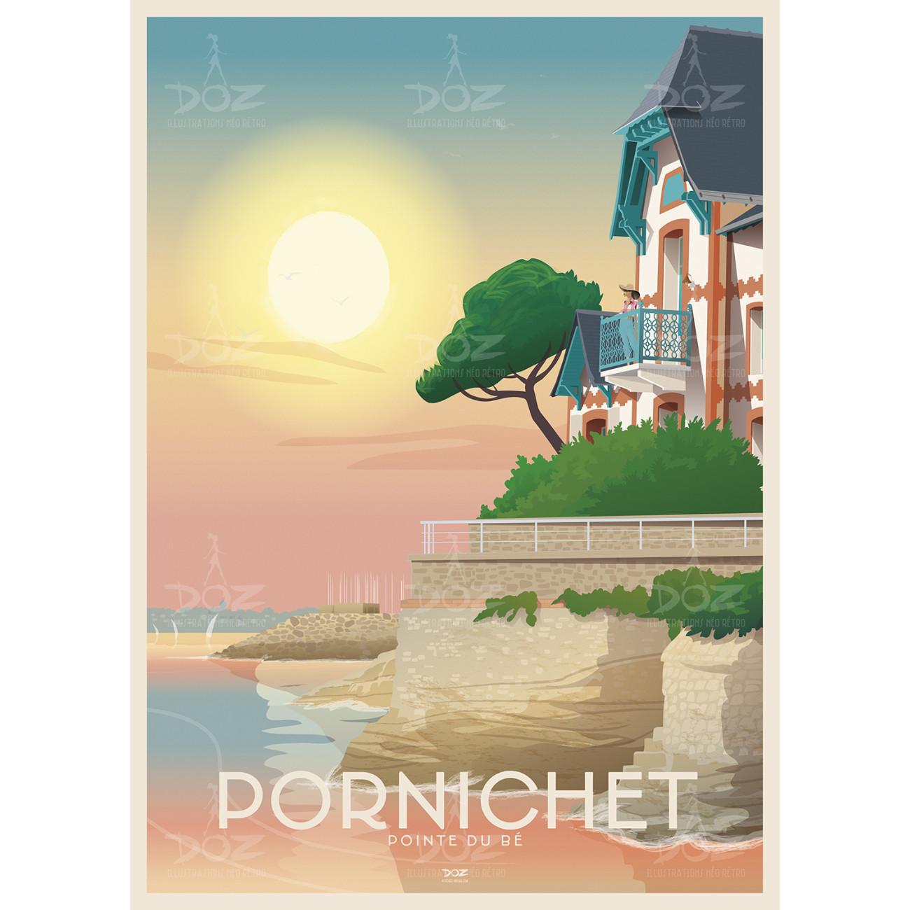 Affiche DOZ - Pornichet - Pointe du Bé Affiche DOZ - Pornichet - Pointe du Bé
