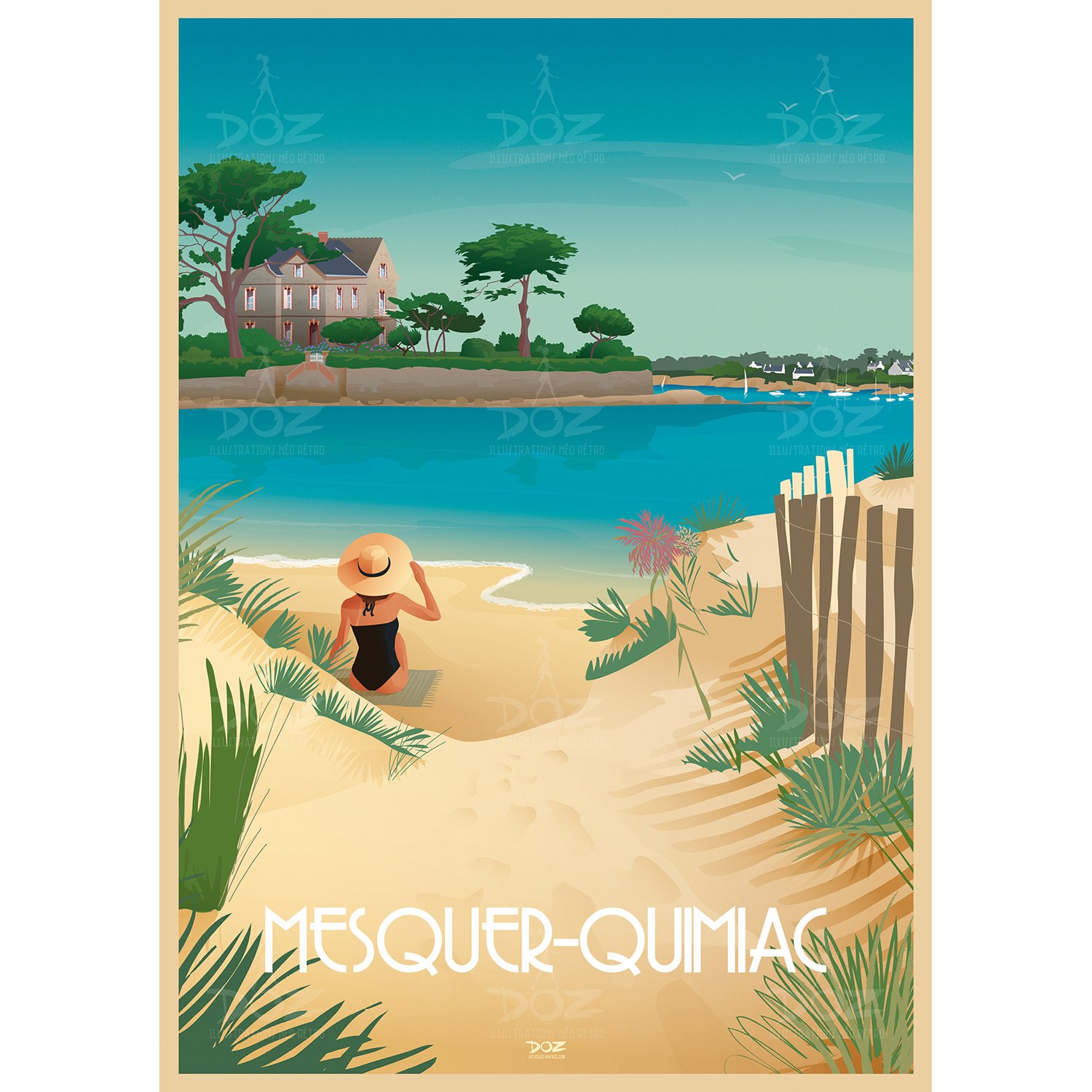 Affiche DOZ - La Baule - Mesquer-Quimiac - plage Affiche DOZ - La Baule - Mesquer-Quimiac - plage