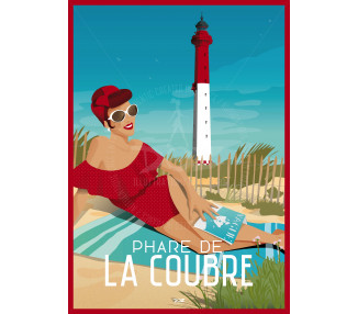 Affiche DOZ Le Phare de La Coubre - baigneuse