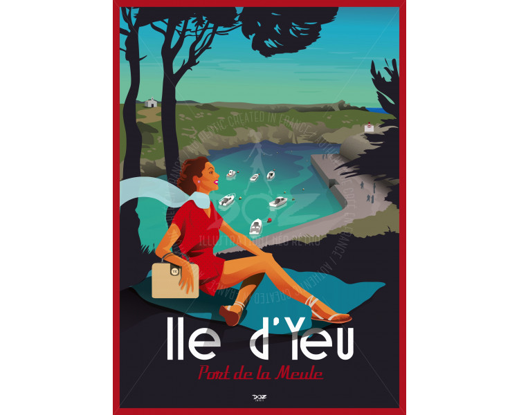 Affiche DOZ Ile d'Yeu - Port de la meule