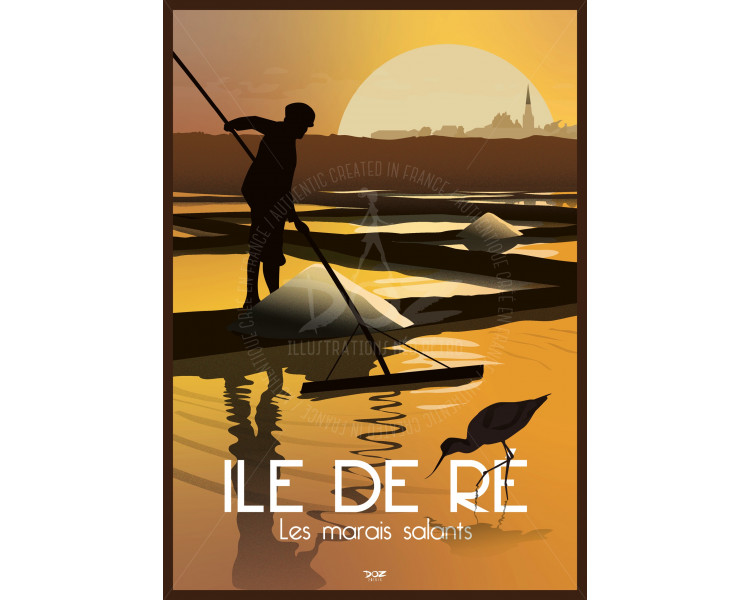 Affiche DOZ Ile de Ré - Les Marais salants Affiche DOZ Ile de Ré - Les Marais salants