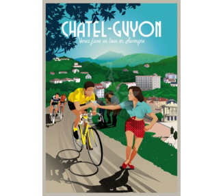 Affiche DOZ Chatel-Guyon - Auvergne - Tour de France