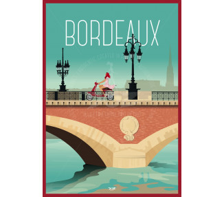 Affiche DOZ Bordeaux - le pont de pierre - Scooter