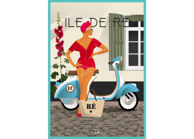 Poster DOZ Ile de Ré - Scooter