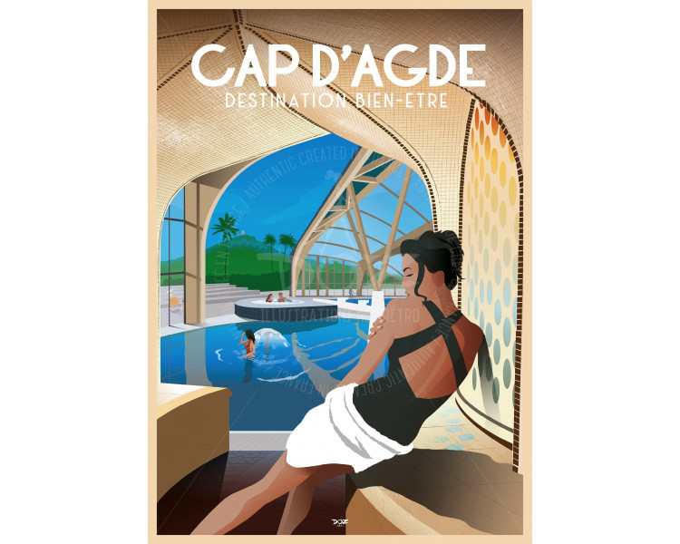 Affiche DOZ Cap d'Agde détente spa Affiche DOZ Cap d'Agde détente spa