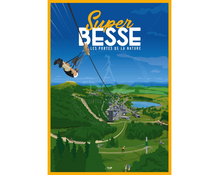 DOZ affiches vintage : Super Besse Auvergne tyrolienne
