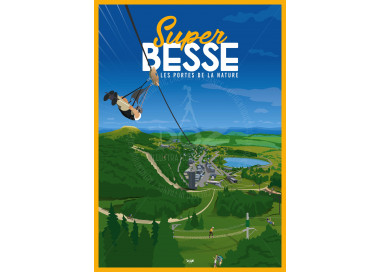 DOZ vintage posters: Super Besse Auvergne zip line