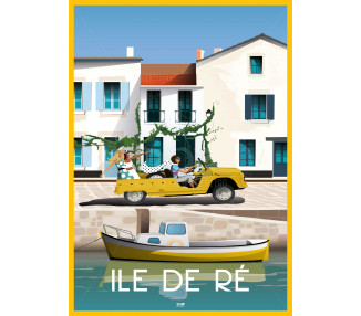Affiche DOZ - Méhari Saint Martin de Ré - Ile de Ré