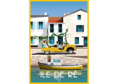 Affiche DOZ - Méhari Saint Martin de Ré - Ile de Ré