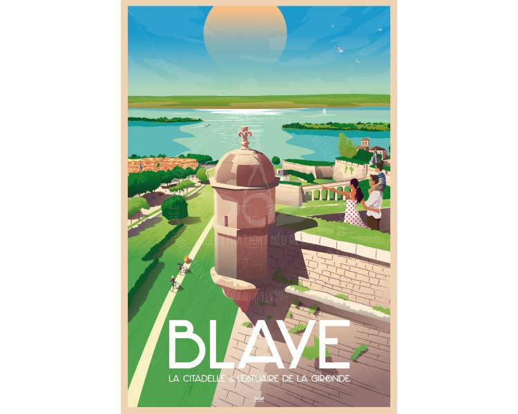 Affiche DOZ Ville de Blaye Estuaire de la Gironde Citadelle Unesco