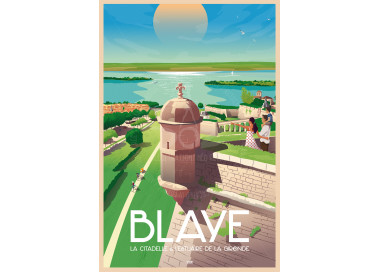 Affiche DOZ Ville de Blaye Estuaire de la Gironde Citadelle Unesco