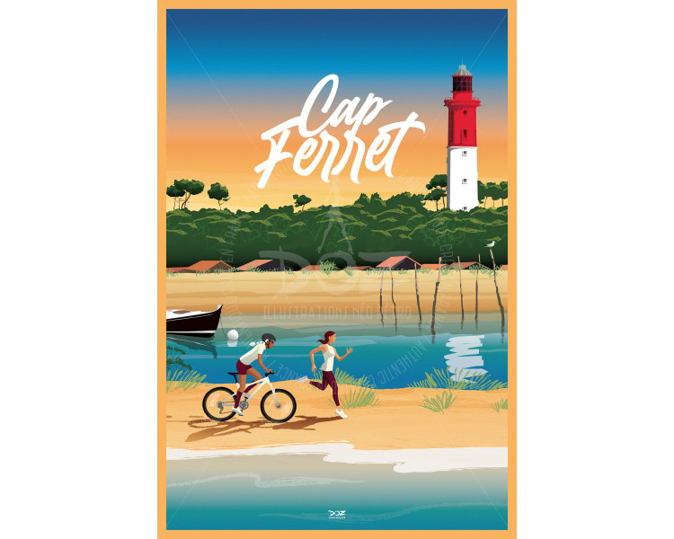 Affiche DOZ Cap Ferret Mimbeau - Phare Affiche DOZ Cap Ferret Mimbeau - Phare