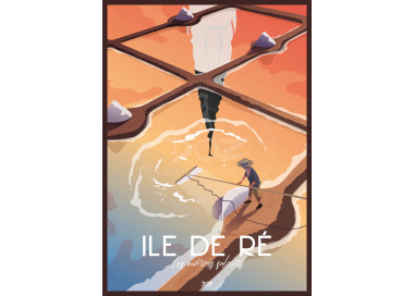 Affiche DOZ ILE DE RÉ marais salants ambrés