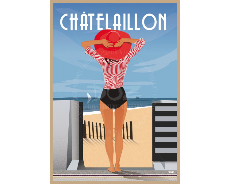 Affiche DOZ Châtelaillon-plage - Chapeau rouge Affiche DOZ Châtelaillon-plage - Chapeau rouge