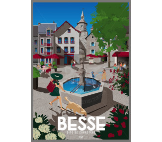 Affiche DOZ Besse Auvergne Sancy ville médiévale