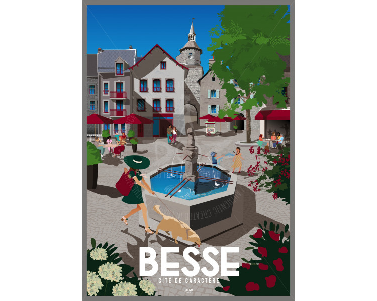 Affiche DOZ Besse Auvergne Sancy ville médiévale