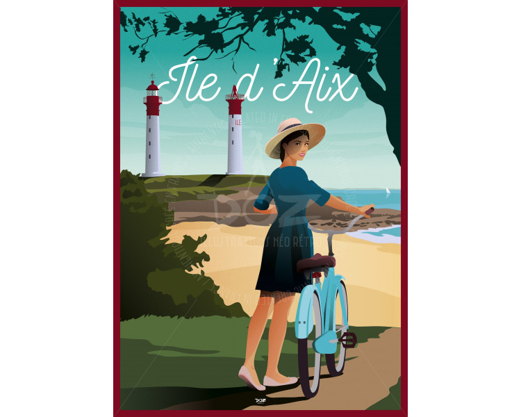 Poster DOZ Ile d'Aix - the bike and the headlights Poster DOZ Ile d'Aix - the bike and the headlights