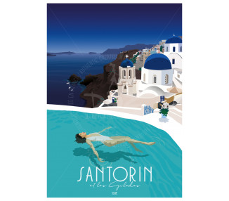 Affiche DOZ originale Santorini Santorin Grece Greek island Oïa