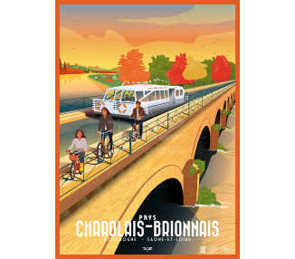 Affiche DOZ Pays Charolais Brionnais, le pont-canal, Bourgogne