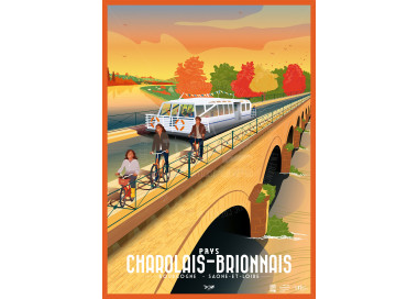 Poster DOZ Pays Charolais Brionnais, the canal bridges, Burgundy