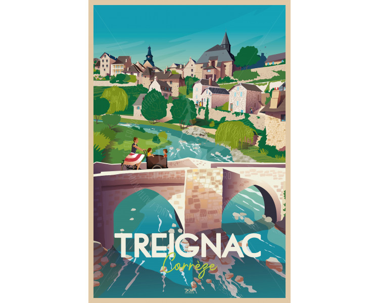 Affiche DOZ Corrèze Treignac Triporteur Affiche DOZ Corrèze Treignac Triporteur