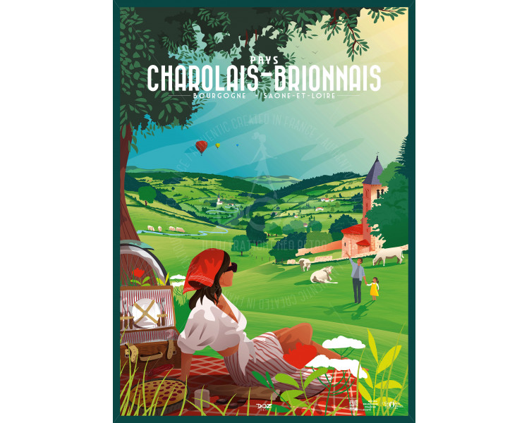 Poster DOZ Pays Charolais Brionnais, bocages, Burgundy Poster DOZ Pays Charolais Brionnais, bocages, Burgundy