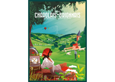 Poster DOZ Pays Charolais Brionnais, bocages, Burgundy