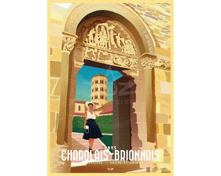 Poster DOZ Pays Charolais Brionnais, Romanesque art, Burgundy
