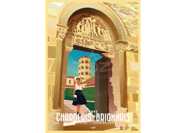 Poster DOZ Pays Charolais Brionnais, Romanesque art, Burgundy