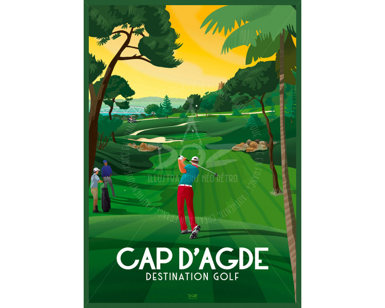 Affiche DOZ Cap d'Agde Golf International homme Affiche DOZ Cap d'Agde Golf International homme
