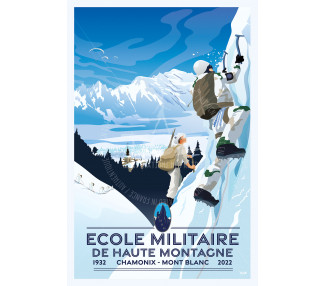 Affiche DOZ Ecole Militaire de Haute Montagne Chamonix