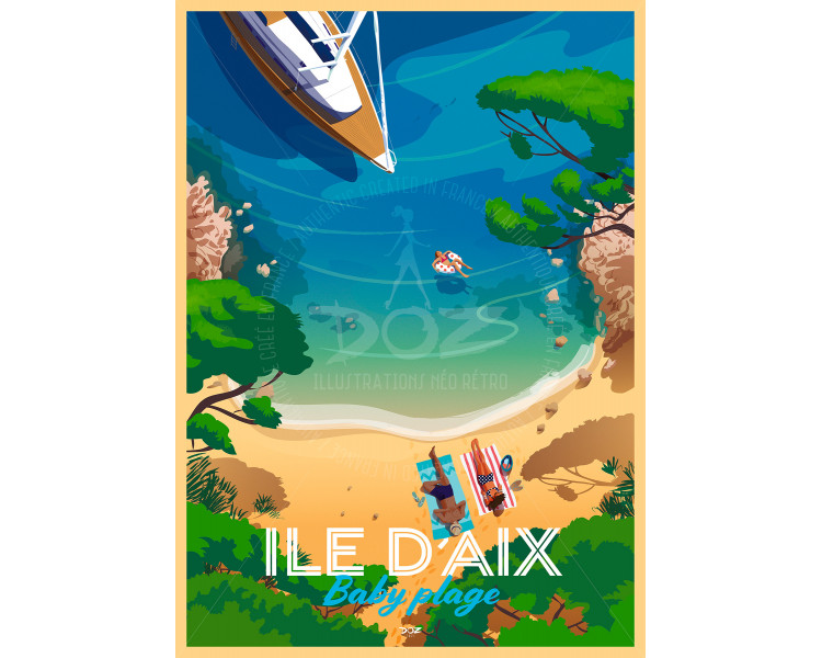 Affiche DOZ Ile d'Aix Baby plage