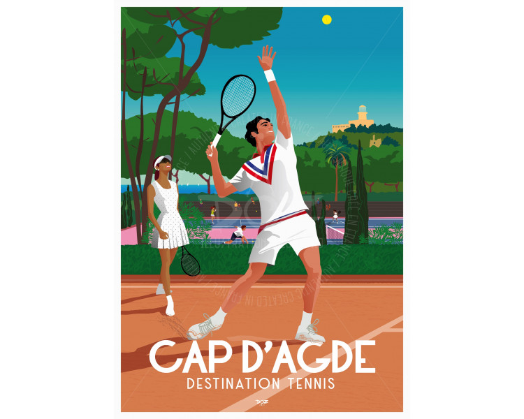 Affiche DOZ Cap d'Agde Tennis Centre International