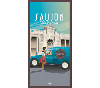 Carte postale Saujon - ville thermale - 2cv fourgonnette