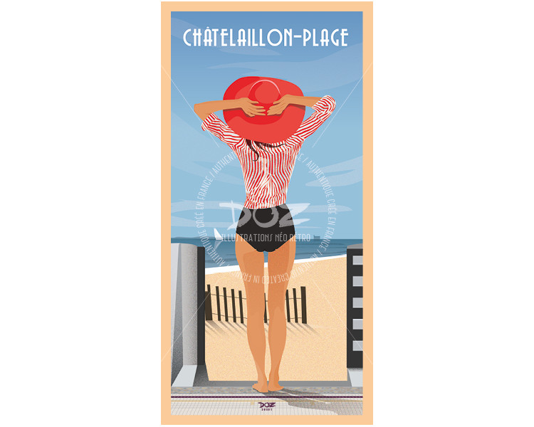 Carte postale - Chatelaillon-plage - Chapeau rouge