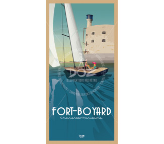 Carte postale - Fort Boyard - voilier