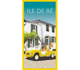 Carte postale Ile de Ré - Méhari jaune