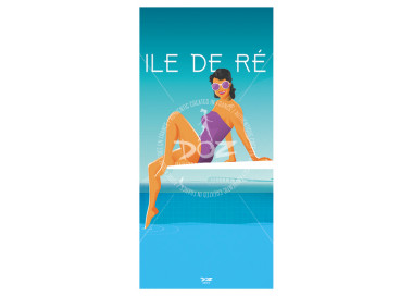 Postcard - Ile de Ré - The diving pool - the bridge of Ré