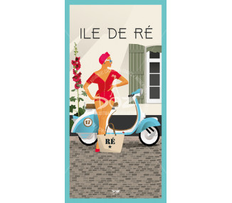 Carte postale - Ile de Ré - Scooter