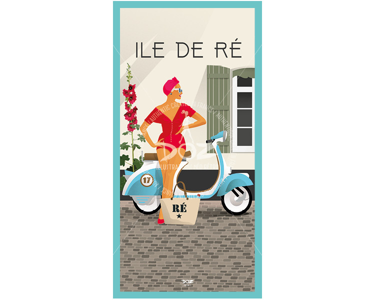 Carte postale - Ile de Ré - Scooter Carte postale - Ile de Ré - Scooter