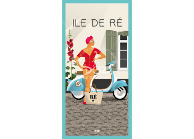 Carte postale - Ile de Ré - Scooter